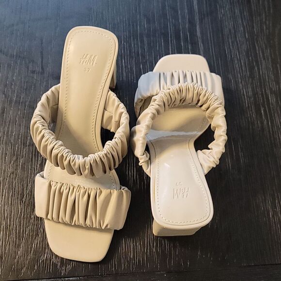 BRAND NEW H&M MULES IMITATION LEATHER OPEN TOE SANDAL - Picture 4 of 16